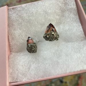 Champagne Pyrite Dipped Earrings